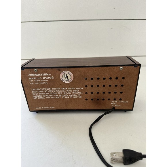 Vintage Soundesign 3120C Table Top AM Radio Simulated Wood - Tested - Picture 6 of 9